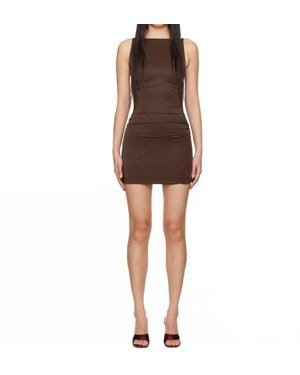 Bec & Bridge Jones Boatneck Mini Dress - Brown