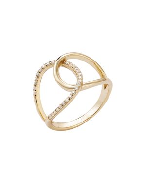 Adornia Fine 14K Vermeil .925 Sterling Cz Tall Infinity Ring - Metallic