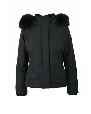 Bomboogie Padded Fitted Jacket With Removable Fur Inserts - Black