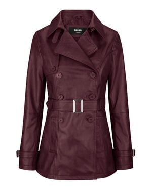 TruClothing Short Biker Leather Jacket - Purple