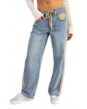 Eesome Caryn Side Stripe Pants - Blue