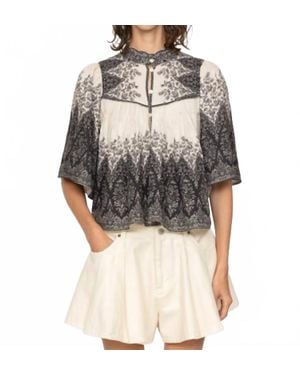 Sea Hedra Print Blouse - Gray