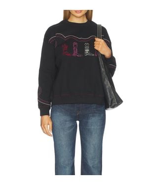 Never Fully Dressed Cowboy Long Sleeve Sweatshirt - Black