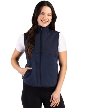 Cutter & Buck Hunts Point Recycled Fleece Hybrid Full Zip Vest - Blue
