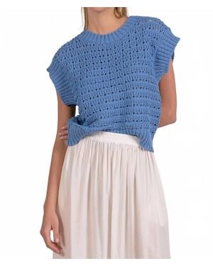 Elan Open Knit Sweater - Blue