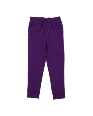 Leveret Kids Drawstring Jogger Pants Boho Solid Color - Purple