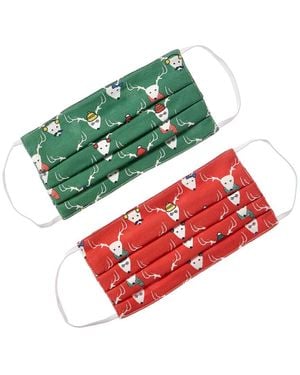 Roberta Roller Rabbit Deerest Mask, Set Of 2 - Green