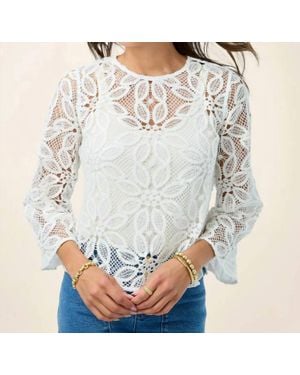 spartina 449 Julia Crochet Top - Gray