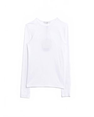 Tibi Ribbed Crewneck Pullover Tee - White