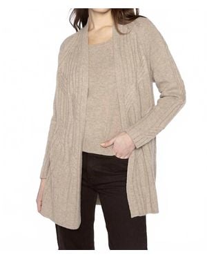 Kinross Cashmere Easy Cable Cardigan - Natural