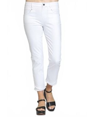 Apny Olivia Pull-On Crop Frayed Jean - White