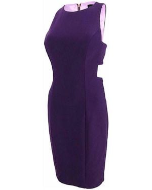 Betsy & Adam Cutout Contrast Lined Sheath Dress - Purple