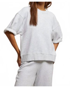 PERFECTWHITETEE Rebecca Cotton Short Sleeve Sweatshirt - White