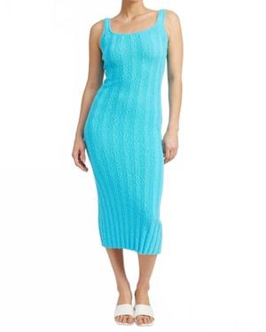 emory park Square Neck Sleeveless Dress - Blue