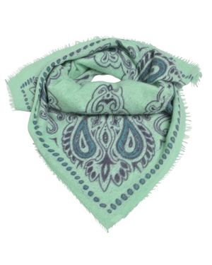 CUTE STUFF Cashmere Bandana Paisley Scarf - Green