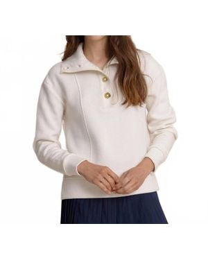 Southern Tide Tonya Button Mock Pullover - Gray