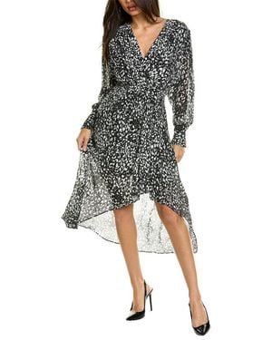 The Kooples Surplice Midi Dress - Gray