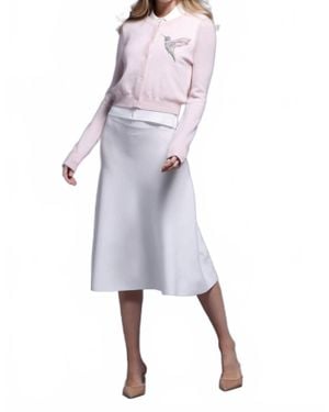 Minnie Rose Cashmere Hummingbird Bling Cropped Cardigan - Pink