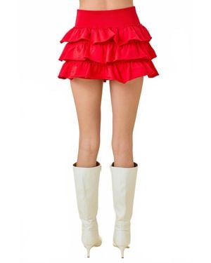 Day + Moon Multi Tiered Knit Mini Skort