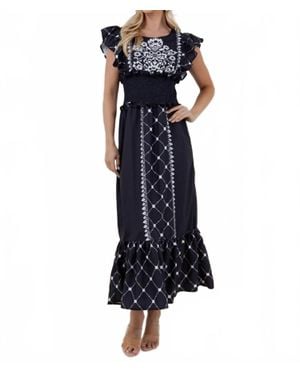 Sundayup Ruffle Midi Dress - Blue