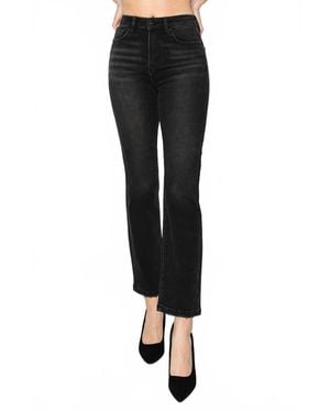 Risen High Rise Crop Straight Jeans - Black