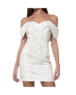 Adelyn Rae Alice Off Shoulder Jacquard Mini Dress - White