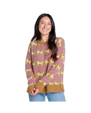 Toad & Co. Cotati Dolman Sweater Kelp Pups Long Sleeve Pullover Gbo2288 - Brown
