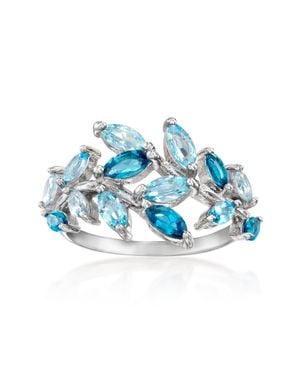 Ross-Simons Tonal Topaz Vine Ring - Blue
