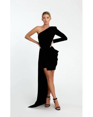 Nicole Bakti Stunning High-Low Evening Gown - Black
