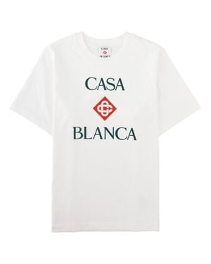CASABLANCA Bold Printed Logo Organic Cotton T-Shirt - White