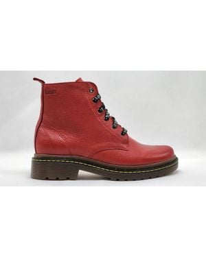 KCR Group Premium Tumbled Leather Boots - Red