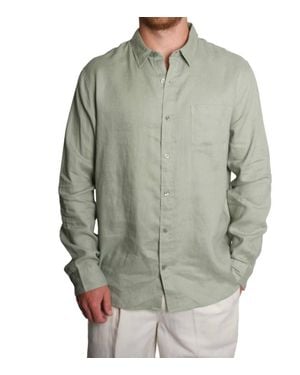 Vince Linen Long Sleeve Shirt - Gray