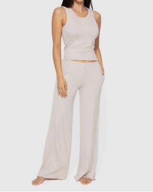 Mono B Bamboo Pj Set - White