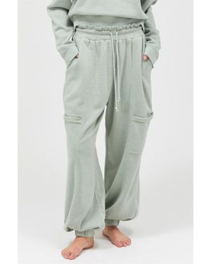 TRUEDAMES Ruffle Waist Burnout Jogger Pants - Gray
