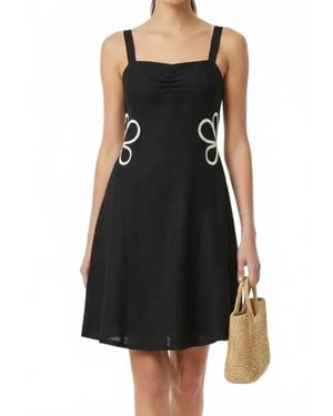 VAVA Eyewear Applique Linen Dress - Black