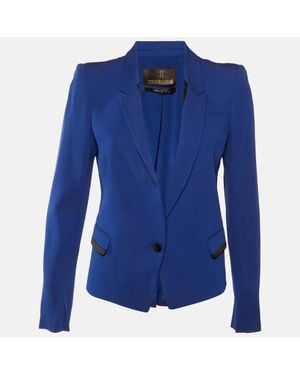 Roberto Cavalli Crepe Tailored Blazer - Blue