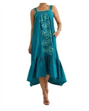 Alivia Jane Drop Hem Midi Dress - Blue