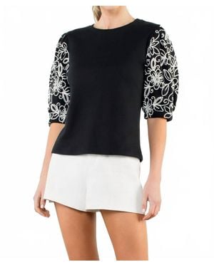 Thml Puff Sleeve Knit Top - Black