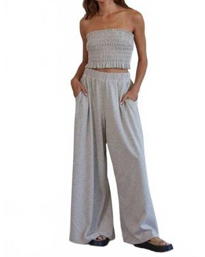 By Together Everitt Wide-Leg Knit Pants - Gray