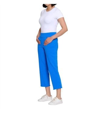 Slimsation By Multiples Pull On Five Pocket Crop Pants - Blue