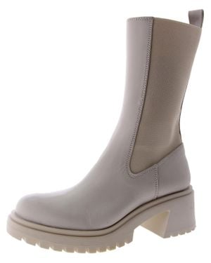 Steve Madden Hesitant Pull On Moto Mid-Calf Boots - Gray