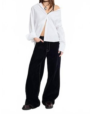 GOOD AMERICAN Poplin Oversized Shirt - White