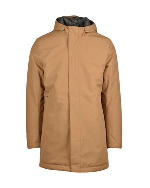 Squad² Quilted Mid-Length Parka With Concealed Zip And Insulation - Brown