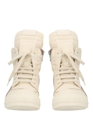 Rick Owens Off- Cow Leather High-Top Sneakers - Natural