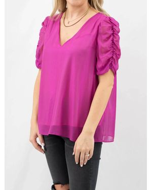 Adrienne Sheer Metallic Top - Pink