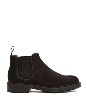 Doucal's Suede Ankle Boots With Elastic Side Panels And Durable Rubber Sole - Brown
