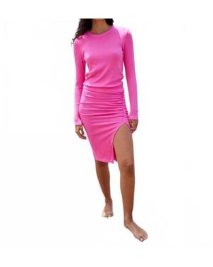 Sundry Side Slit Skirt - Pink