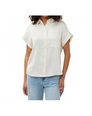 EsQualo Sleeveless Satin Look Blouse - White