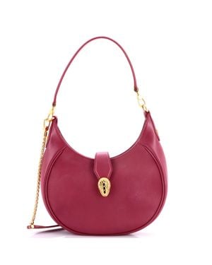 BVLGARI Serpenti Ellipse Crossbody Bag Leather Medium - Red