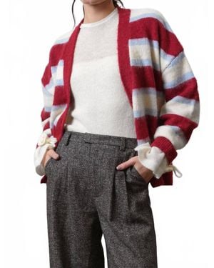 Greylin Fallon Cozy Oversized Stripe Cardigan - Multicolor